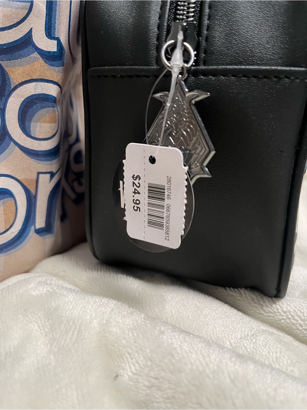 Bath & Body Works Iridescent Black Holographic Cosmetic Bag with Bat Accent - Picture 2 of 9